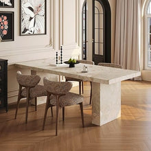 French Monet Garden Travertine Sintered Stone Dining Table Rectangular