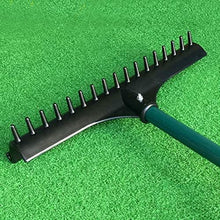 Level Lawn, Golf Sand Bunker Rake, Plastic Shank Aluminum Rod Heavy Duty Soil Lawn Leveler Tool Stainless Steel Lawn Push for Yard Golf