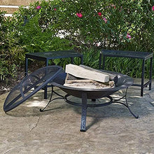 Fire Pit Patio Heater Stove Brazier Metal Outdoor Garden Firepit + Mesh Cover and Poker Outdoor Fire Pit Metal Fire Bowl BBQ Grill