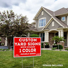 Pack of 100 - 18"x24" Custom Yard Signs - Plastic Lawn Signs - Print Double Sided - Front & Back + Metal Stakes Included
