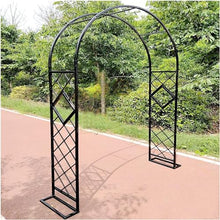 GFSGHZZ Galvanized Metal Rose Trellis Arch - Sturdy Freestanding Garden Archway for Climbing Plantsideal for Rose Bushes and Vinesoutdoor Det,Black-W240Xh230Cm