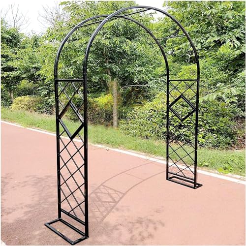 GFSGHZZ Galvanized Metal Rose Trellis Arch - Sturdy Freestanding Garden Archway for Climbing Plantsideal for Rose Bushes and Vinesoutdoor Det,Black-W300Xh230Cm