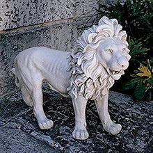 Design Toscano Regal Lion Sentinel of Grisham Manor Outdoor Entryway Garden Statue, Left, 37 Inch Tall, Cast Stone Resin, Antique Stone