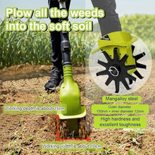 Electric Small Rotavator, Garden Tiller, Lithium-Ion Battery Pack 20-Volt 9.84-Inch Cordless Electric Garden Tiller Cultivator, Portable Soil Tiller Rotavator for Garden, Vegetable,2batteries