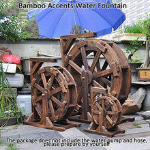 Water Wheel Fountain, Wooden Waterwheel Fountain, Outdoor Garden Water Fountain Decor, Waterfalls Floor-Standing Fountain, for Patio Backyard Porch Yard,35in