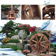 Water Fountain for Garden,Wood Water Wheel Waterfall Fountain,Ornamental Waterwheel Fountain,Rustic Design Feng Shui Wheels Fountain for Indoor Outdoor Patio Pond Pool,Easy Assembly (Size : 90cm)