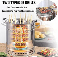 Acivirdde Portable Smokeless Charcoal Grill & Vertical BBQ Smoker - Large Capacity Stainless Steel Barrel Grill with Rotating Roasting (Small)