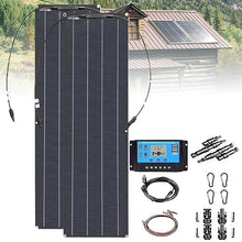 MDYHY 50/100w Solar Battery Charger(40a/60a Controller), 2-in-1 Cable Solar Panel Kit, High Efficiency Solar Panel Kit, for Garage, Rv, Roof, Yacht, Boat,D