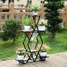 MIIKHI Upgrade Simple Flower Stand Holder Village Iron Folding Flower Rack Fashion Multilayer Bedroom Balcony Vertical Flower Holder Plant Stand