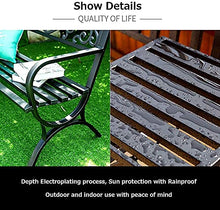Garden Bench Outdoor Bench Patio Bench Front Porch Furniture Park Benches for Outside Cast Iron Metal Garden Bench Conservatory Patio Lawn or G (Bronze Cross table legs) (Bronze Cross table legs)