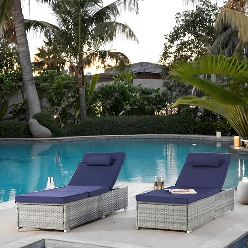 Finca ancha Patio Furniture Set, 100% Hand Woven, Waterproof, Soft & Comfortable, Patio Bar Set w/Sillas para Balcon, Sillas para Patio Exterior, Perfect for Outdoor Relaxation (Gray4)