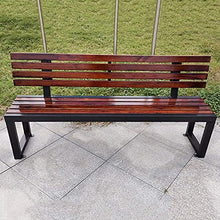 E Stool Outdoor Patio Garden Bench Park Leisure Bench 2-3 Seat Solid Wood Seat Courtyard Rest Weather-Resistant French Chair with Back for Deck/Entrance Furniture (39in)