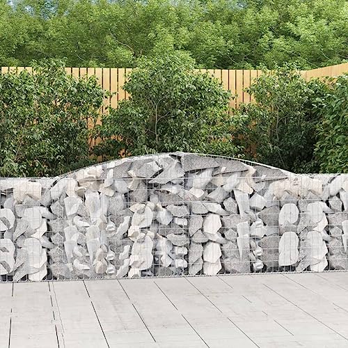 Arched Gabion Baskets 2 pcs Galvanized Iron for Outdoor Plants Self-Watering Pots White Black Other