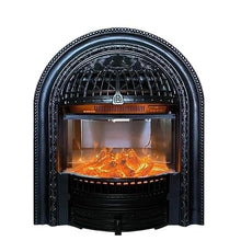 French Luxury Cast Iron Fireplace With Simulation Flame For Living Room Heating - Arc Furnace Core A(Black)