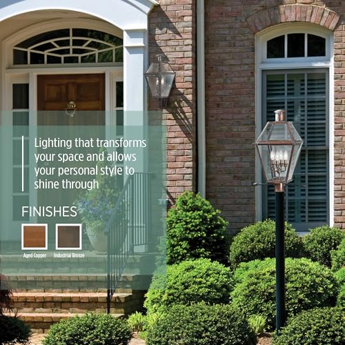 Quoizel Rue De Royal Charleston Outdoor Wall Lantern 23.5 Inch 2-Light Aged Copper