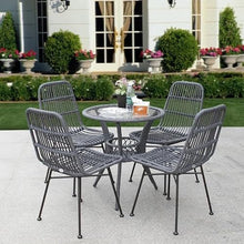 GLigeT Balcony Table and Chair Set Modern Minimalist Rattan Garden Furniture Sets Leisure Chair Coffee Table Outdoor Furniture Creative Bistro Table Set (Color : D-5-piece Set)