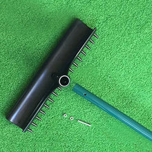 Level Lawn, Golf Sand Bunker Rake, Plastic Shank Aluminum Rod Heavy Duty Soil Lawn Leveler Tool Stainless Steel Lawn Push for Yard Golf
