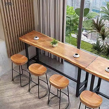 JYPIINFS Solid Wood Live Edge Bar Table with Footrest - Rectangular Tall Counter Height Dining for Kitchen & Pub Stylish &Furniture(63" L x 13.8W x 41.3" H)