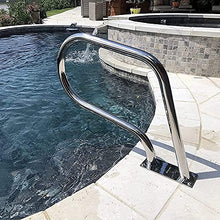 Easy-to-Install Handrails for Inground Pools Entrances 3-Bend Spa Rail Stainless Steel Deck Grab Ladder 81×57cm
