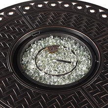 Oakland Living Round 34 in. x 34 in. Aluminum Propane Fire Pit Table with Glass Beads, Two Covers, Lid, 37,000 BTUs in Copper Finish