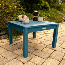 highwood AD-KITCHGW2-NBE Weatherly 2 Garden Chairs with 1 Square Side Table, 3-Piece Set, Nantucket Blue