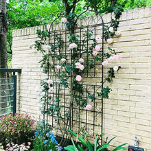 Metal Garden Trellis Rustproof Trellis for Climbing Plants Outdoor Flower Support, Powder Coated Galvanized Round Pipe, Suitable for Vine Plants, Pea Trellis, Screen or Corner Support (Black,4)