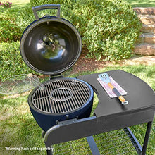 Char-Griller AKORN 20-Inch Kamado Charcoal Grill and Smoker with Grill Cart, Triple-Wall Insulated Steel with Cast Iron Grates and 26 x 26 Inch Prep Space, 445 Sq. In. Cooking Area, Sapphire