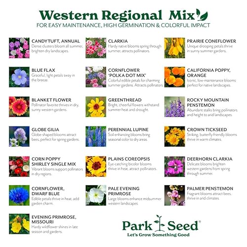 Park Seed Grow Your Own Wildflower Garden Seeds Mixture 25 lbs - Western Regional Mix