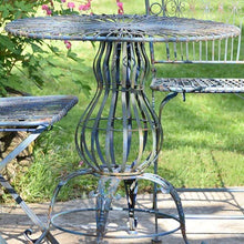 Set of 3 Sturdy Metal Bistro Set, 2 Folding Chairs, 1 Table (Cobalt Blue)