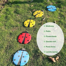 Resin Stepping Ladybug Stones for Kids Adults, Outdoor Garden Stepping Stone for Lawn Yard Flower Bed, Outside Square Clearance Decorative Step Stone