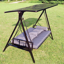 uhyOHF Outdoor Swing Bed Garden Porch Swing Garden Rocking Chair Hammock Canopy Swing Chair Suitable for Garden Poolside (Gray