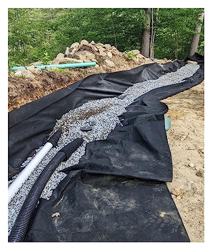 GEGEG 5oz Heavy Duty Non-Woven Geotextile Fabric Durable Weed Barrier for Driveway Stabilization and Erosion Control(Black,1.5mx70m/4.9ftx230ft)