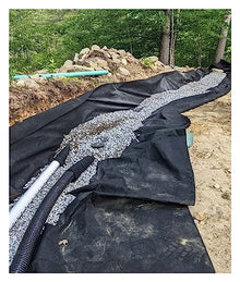 GEGEG 5oz Heavy Duty Non-Woven Geotextile Fabric Durable Weed Barrier for Driveway Stabilization and Erosion Control(Black,1mx95m/3.3ftx311.7ft)