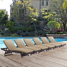 America Luxury - Outdoor Modern Contemporary Urban Patio Balcony Chaise Lounge Chair Set of 6 Brown Rattan