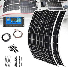 KZZAAO 600W Portable Flexible Solar Panel Kit, 12V-24V Monocrystalline Solar System with 40A Controller for Off-Grid Home