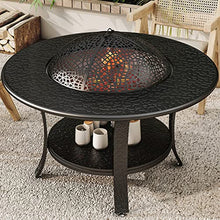 Yufenj Campfire Set, Wood Burning Pit, Patio Fire Pit, Wood Burning with Mesh Spark Screen, Campfire Outdoor Fire Pit, Poker with Fireplace