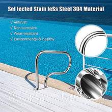 3-Bend Swimming Pool Handrails Stainless Steel Grab Ladder with Bottom Plate Easy to Assemble Humanized Handle