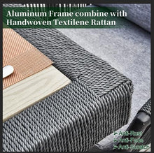 Astomi 9-Piece Outdoor Patio Dining Set Rattan Furniture for 8 with Cushions Medium Grey