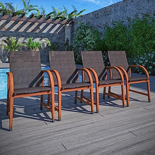 Amazonia Bahamas 7 Piece Oval Patio Dining Set Eucalyptus Wood Black