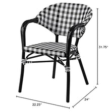 Furniture of America Tidez French Aluminum Patio Arm Chair in Black (Set of 4)