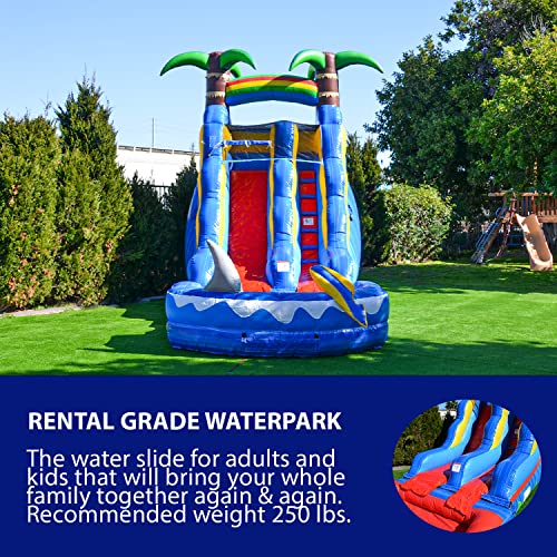 HERO KIDDO Ocean Shark Water Slide Inflatable Blue