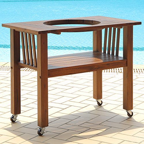 Duluth Forge Table for 18 Inch Ceramic Charcoal Kamado Grill and Smoker