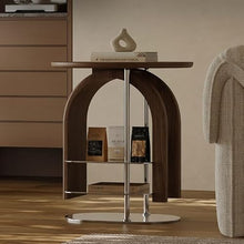 CHmrfvqtus Couch Side Table Apartment Wooden Sofa Side Table Stainless Steel Wood Living Room Home Small Coffee Round