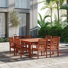 Amazonia Kevin Milano 9-Piece Outdoor Square Dining Table Set Eucalyptus Wood Amazonia