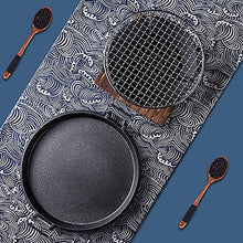 Cast Iron Charcoal Grill Portable Barbecue Smoker Grill Outdoor with Grates Cast Iron Grill Pan for Commercial Cooking Camping Hiking Party