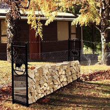 WXPWAMZ Oversized 96.9In Firewood Log Rack, Heavy Duty Wrought Iron Wood Stacker Holder For Outdoor Indoor Chimney/Hearth