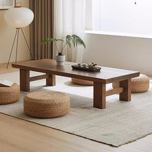 HASMI Living Room Table Vintage Tea Table Japanese Square Long Tea Table to Sit On The Floor Furniture Coffee Tea End Table for Living Room Outdoor Side Table (Size : Brown 140x60x38cm)