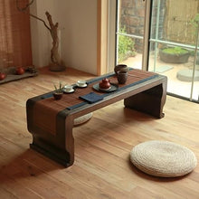 HASMI Living Room Table Chinese Antique Wooden Qin Table Furniture Tea Room Traditional Wooden Floor Table Outdoor Side Table (Size : Table)
