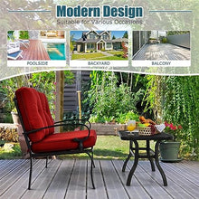 YWMLFZ 2PCS Patio Loveseat Bench Table Furniture Set Cushioned Chair Red