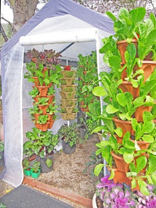 Vertical Gardening Planters - Use Mr Stacky Pots With ANY Grow Medium (Soil, Hydroton, Vermiculte, Perlite, Coco Fiber) - Great for Hydroponics and Aquaponics Too - Build Your Own Stacking Container